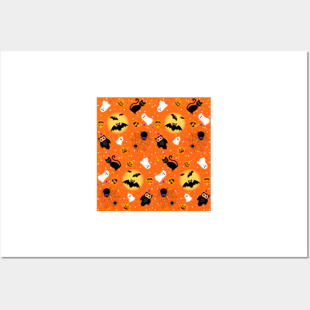 Halloween Cuties over Orange Wall Art by SSSowers